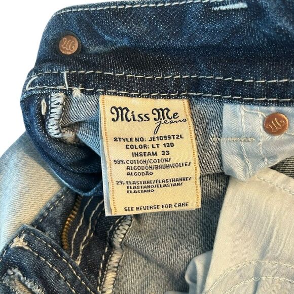 Miss Me Women’s Size 28x33 Straight Leg Jeans‎ Rhinestone Bling Pockets - Picture 4 of 10